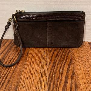 Vintage Coach Suede Wristlet